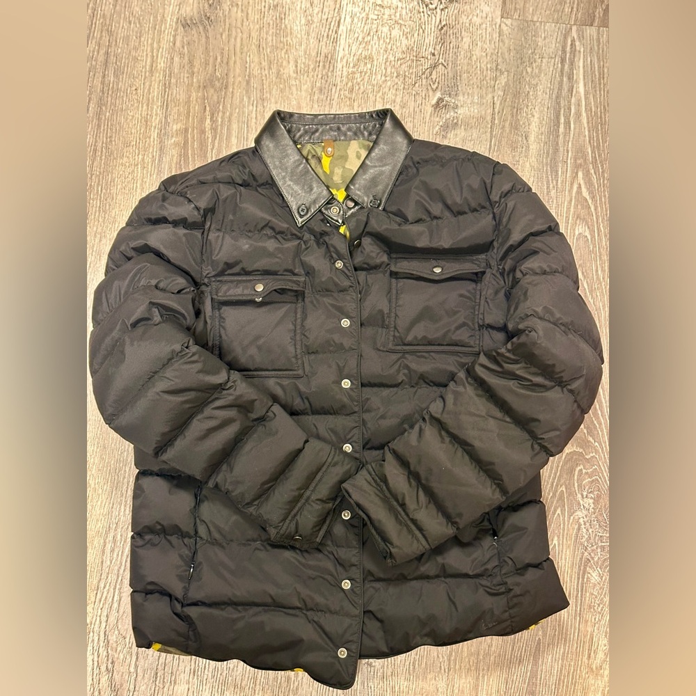 Mackage Camouflage Jacket with Vibrant Yellow Highlights